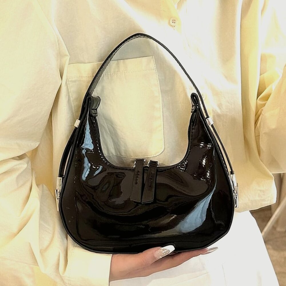 Women's Retro 50s Handbag Leather Fashion Mini Clutch Purse w/Zipper